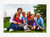 family portrait in a sunny day outdoors