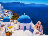 Santorini watercolor painting