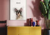 framed custom pet portrait of Max