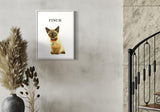 custom pet portrait of a Siamese cat named Finch in a modern interior