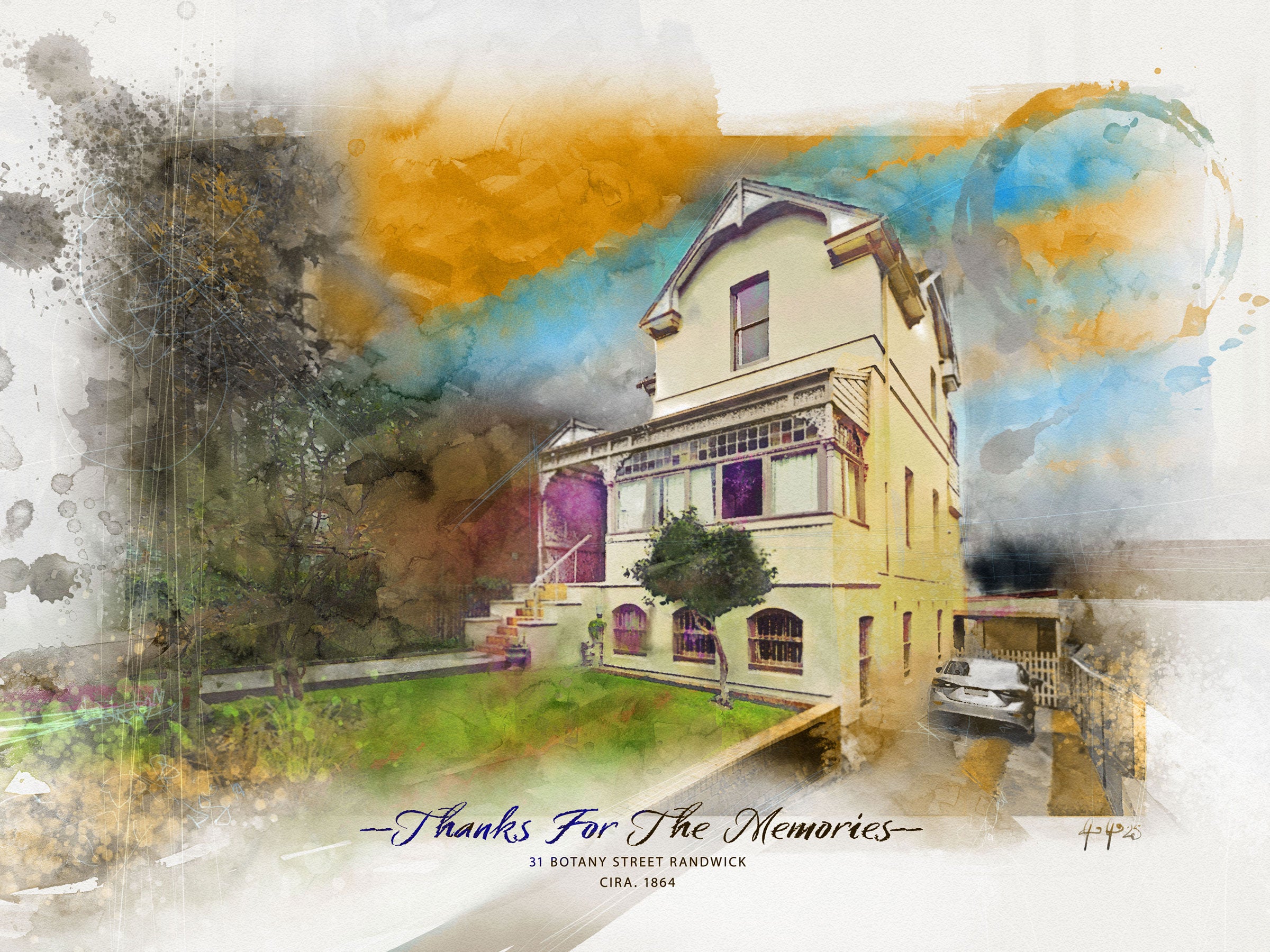 Watercolor House Portraits - Ideal Closing Gifts