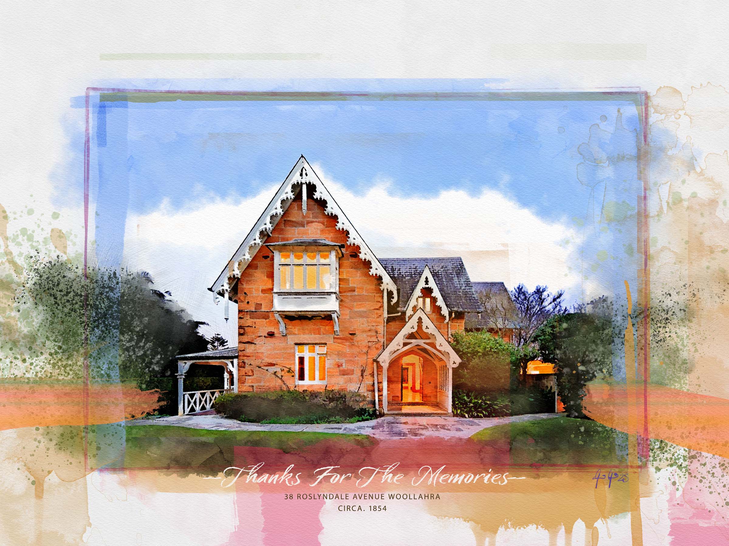 Watercolor House Portraits - Ideal Closing Gifts