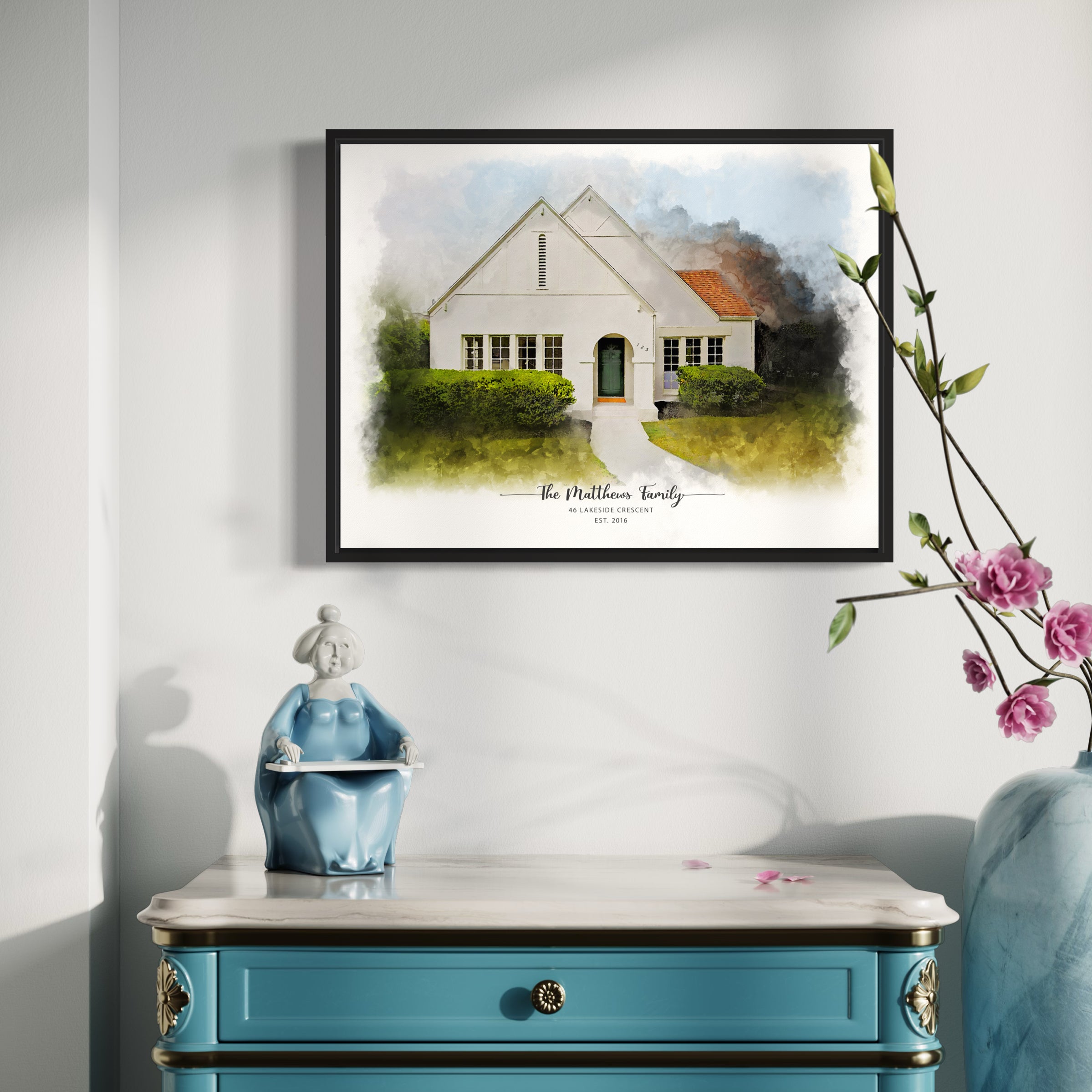 Custom Watercolor House Portrait