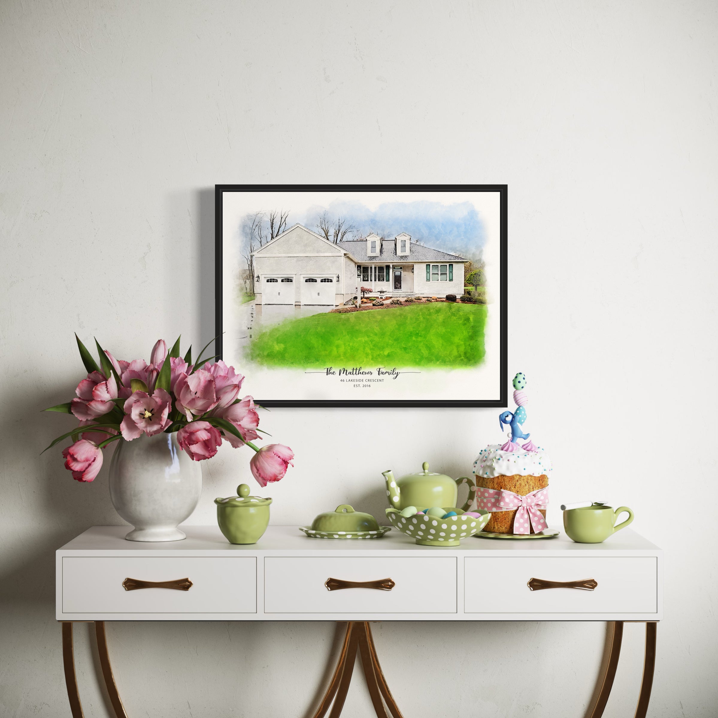 Custom Watercolor House Portrait