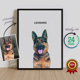 custom pet portrait from photo german shepherd