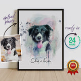 custom watercolor pet portrait