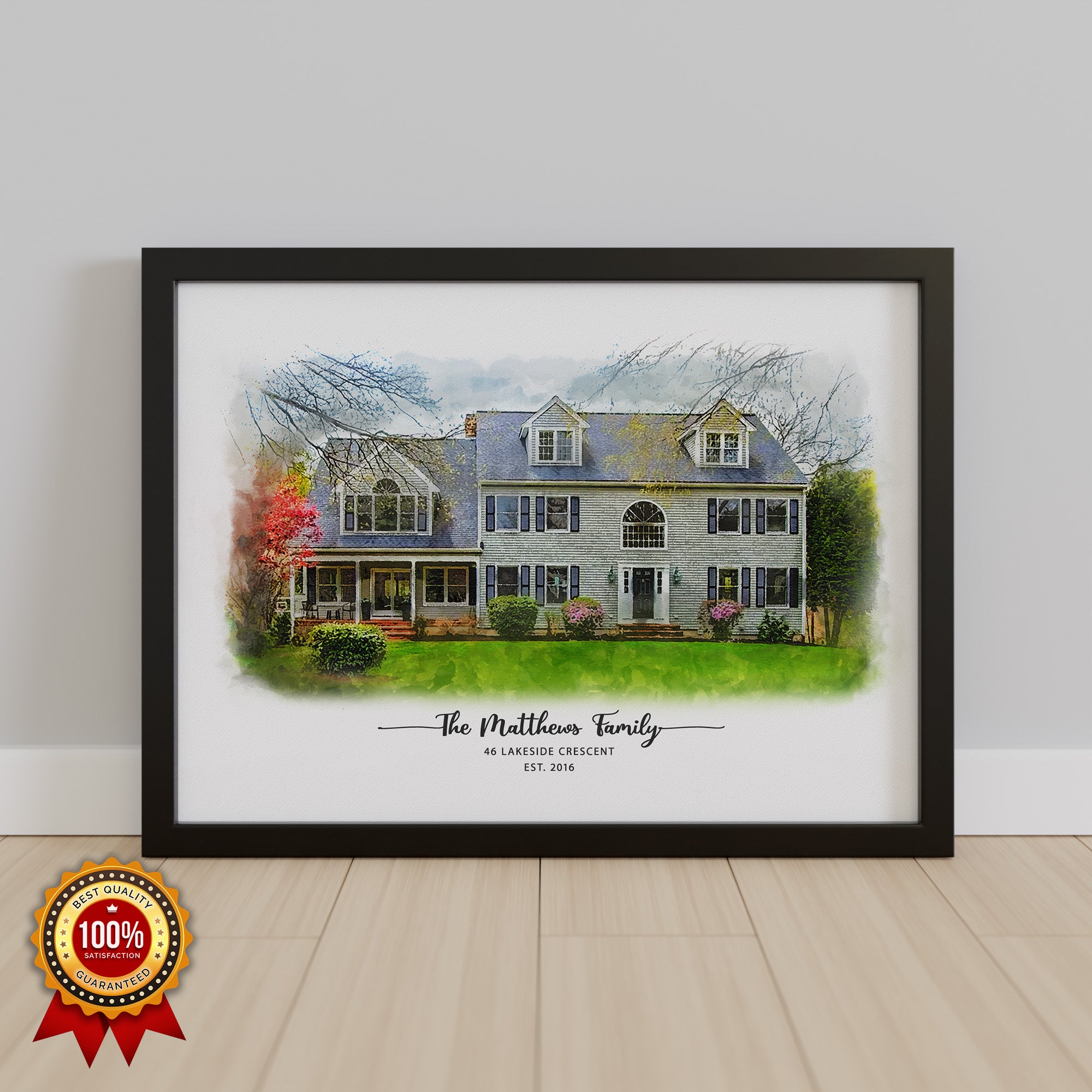 Custom Watercolor House Portrait