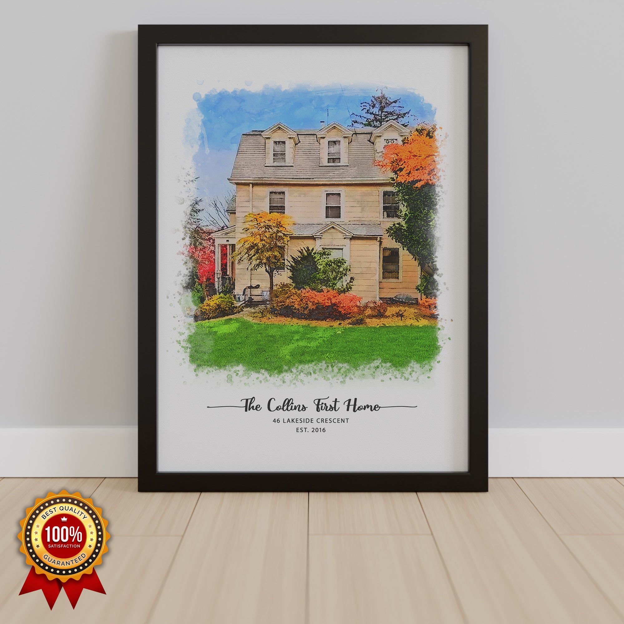 Custom Watercolor House Portrait