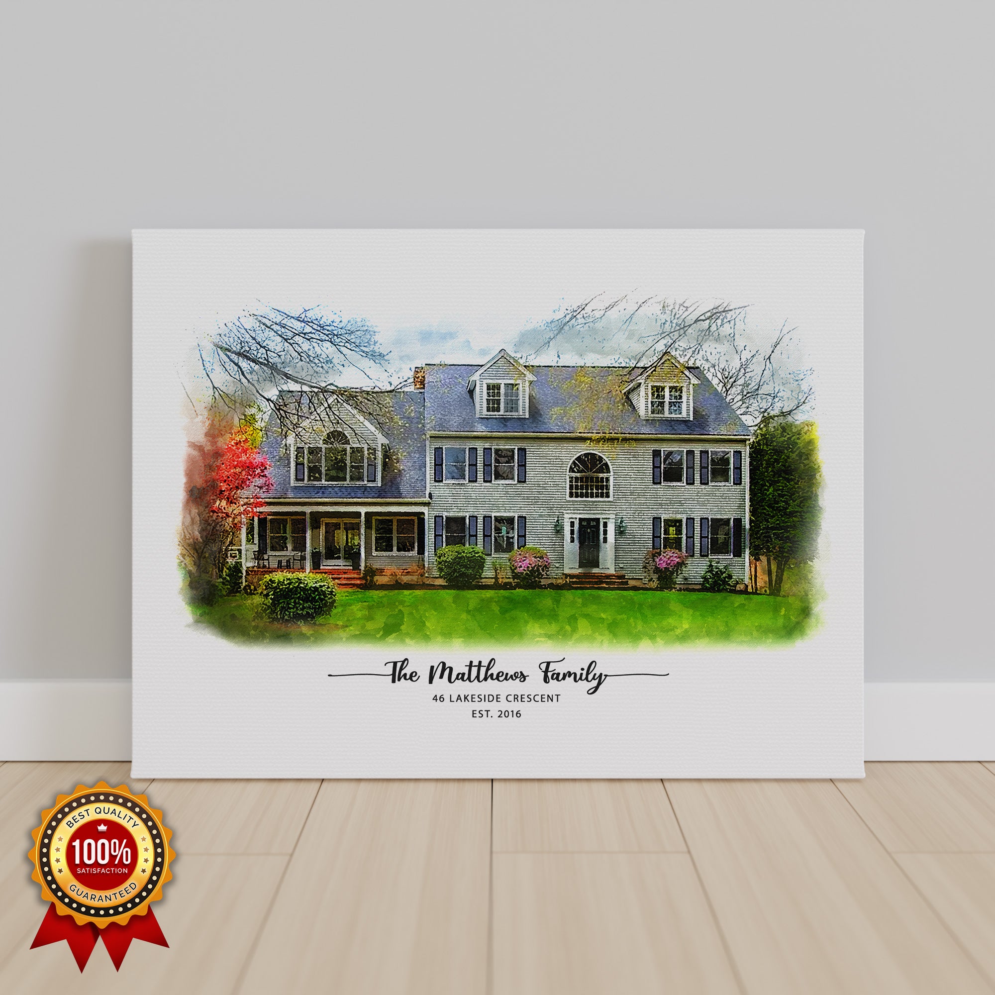 Custom Watercolor House Portrait