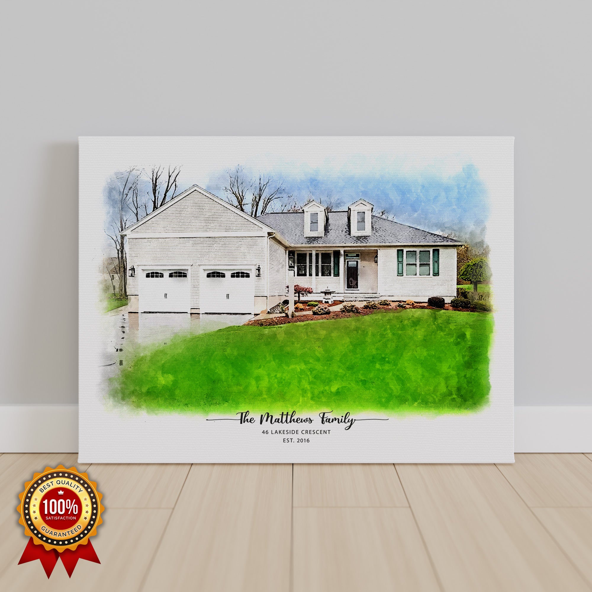 Custom Watercolor House Portrait