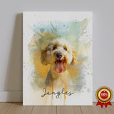 Watercolor Pet Portrait  - Labradoodle