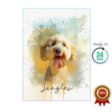 Watercolor Pet Portrait  - Golden Retreiver