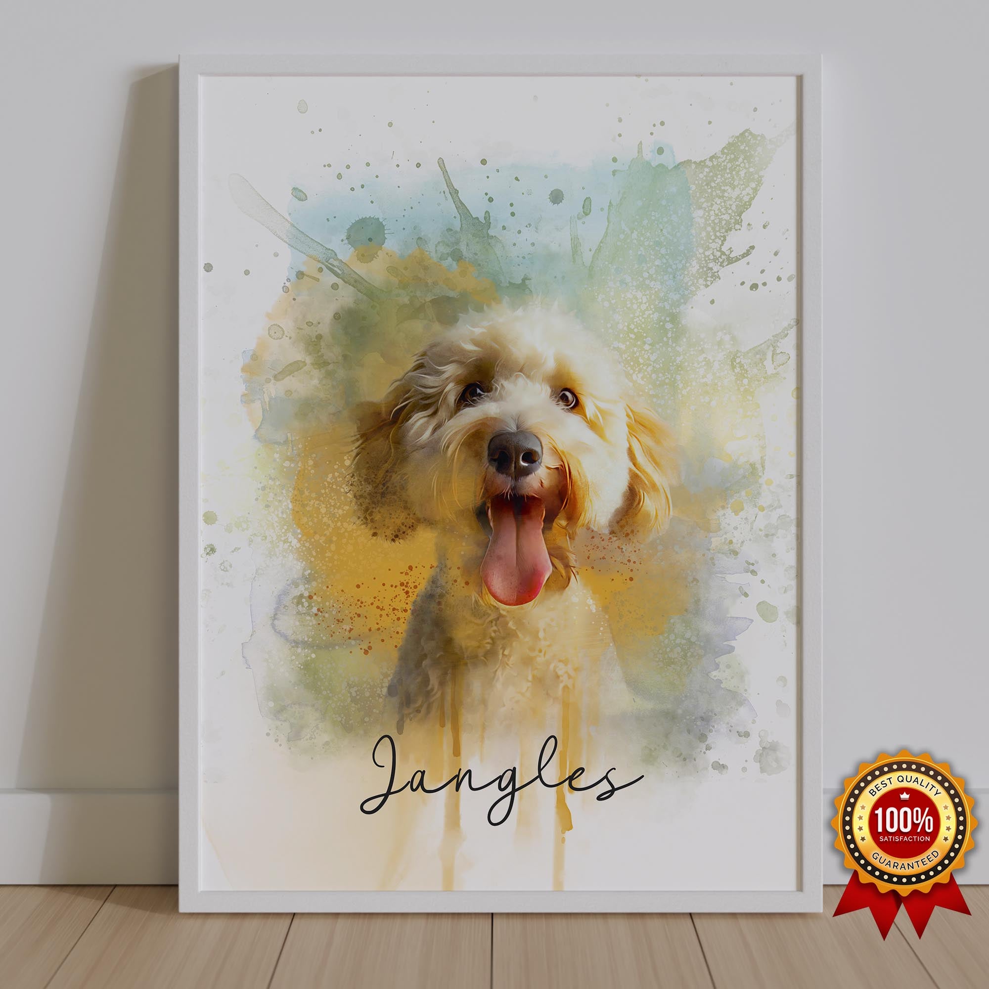 Watercolor Pet Portrait  - Labradoodle