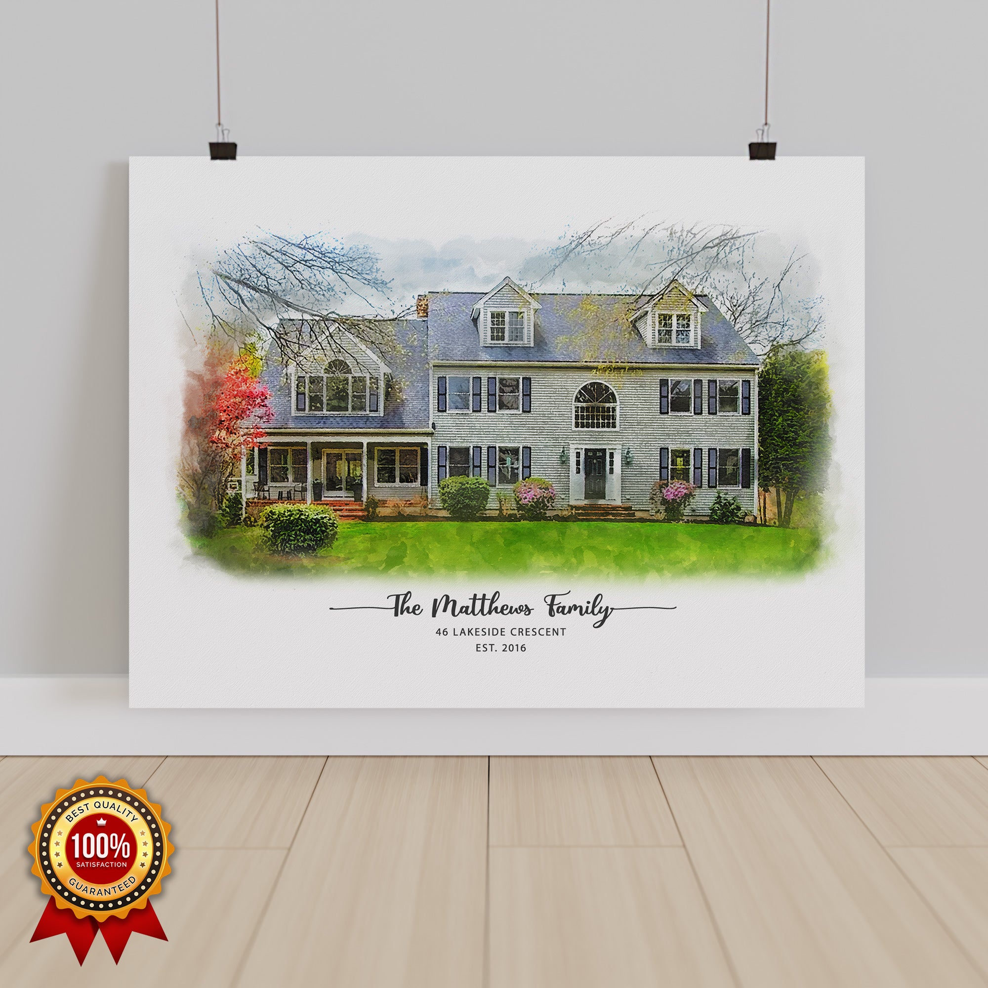 Custom Watercolor House Portrait