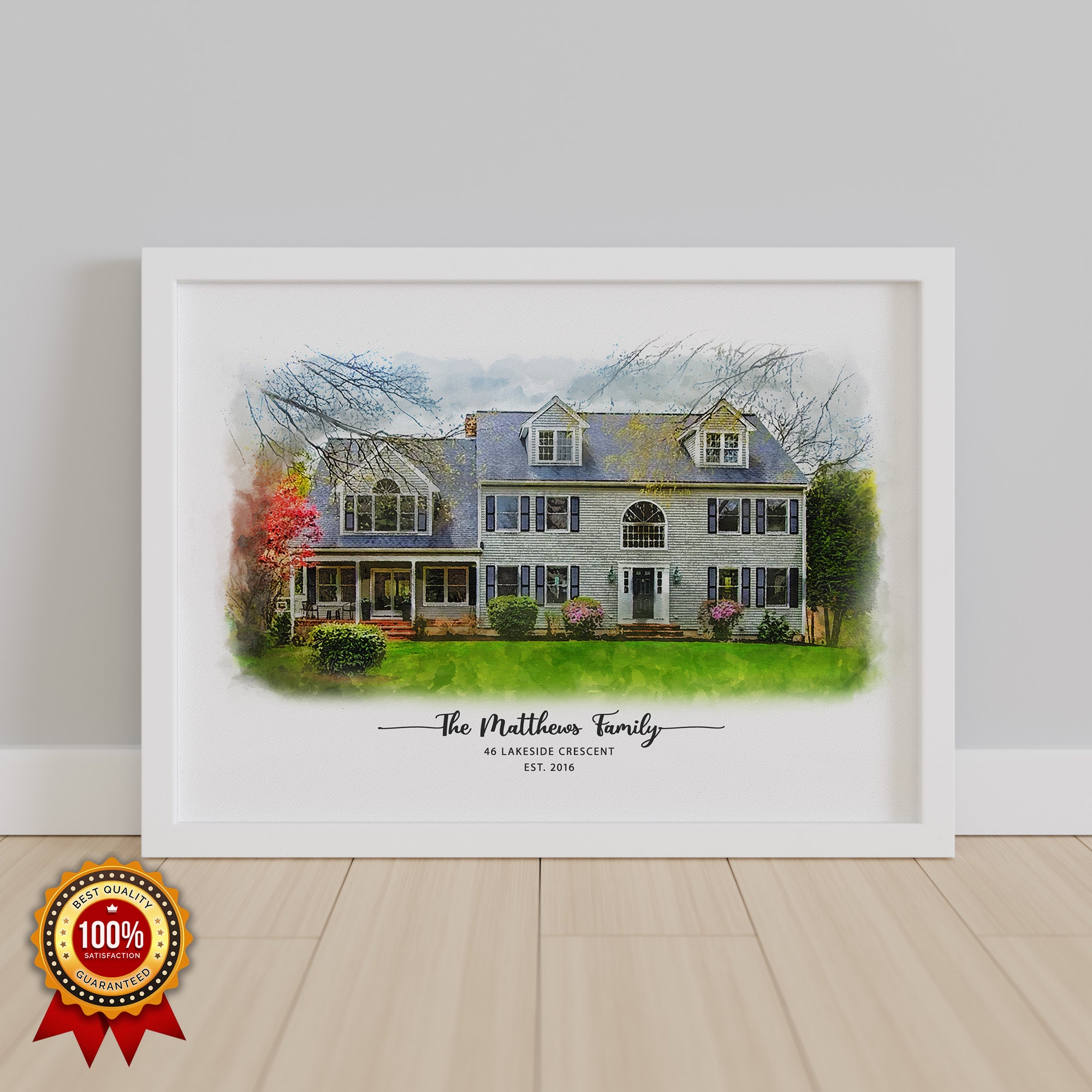 Custom Watercolor House Portrait