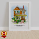 Custom Watercolor House Portrait